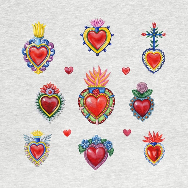 Mexican Sacred Hearts by Colette